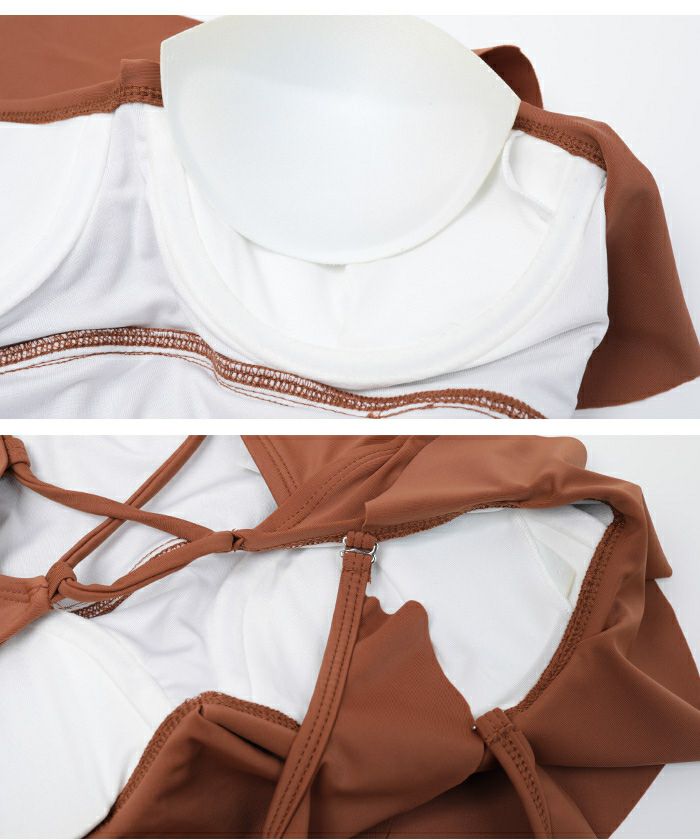 バッククロスフリルワンピース/水着 | SEA DRESS