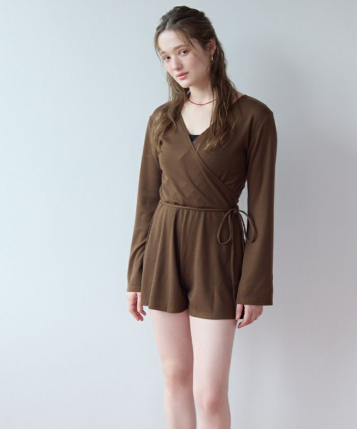 細リブカシュクールオールインワン/ラッシュガード | SEA DRESS