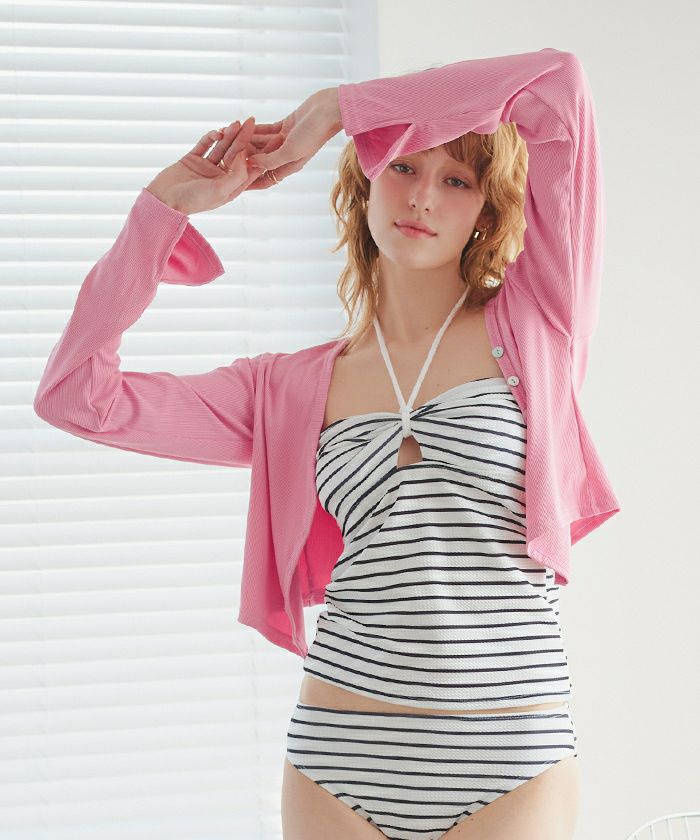 【APSTUDIO】24SS スリットスリーブ長袖カーディガン セール】MIDIUMISOLID for Ladies スリットスリーブニット