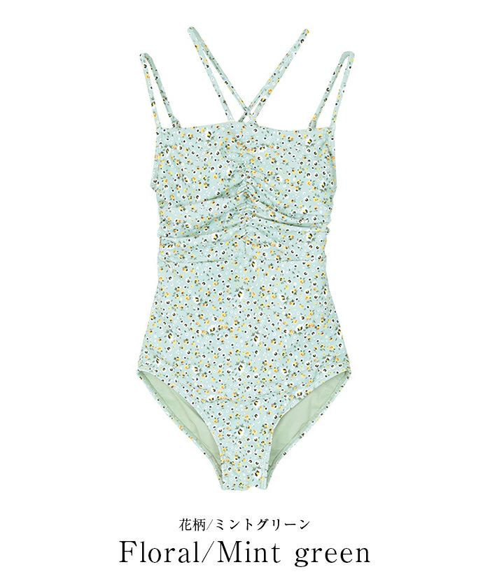 フロントVデザインギャザーワンピース/水着 | SEA DRESS