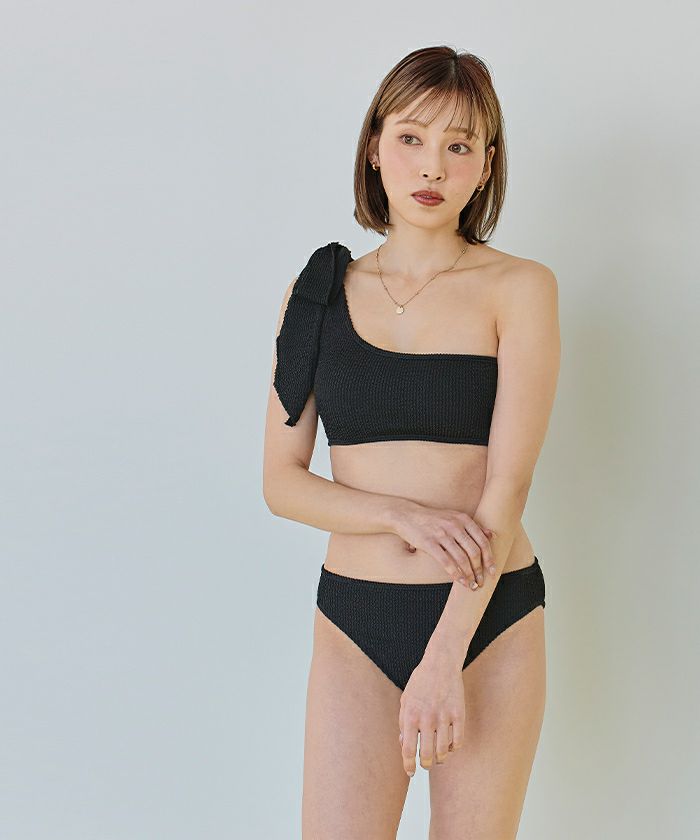水着 セットアップ ワンショルダーセパレートリボン Mme eme