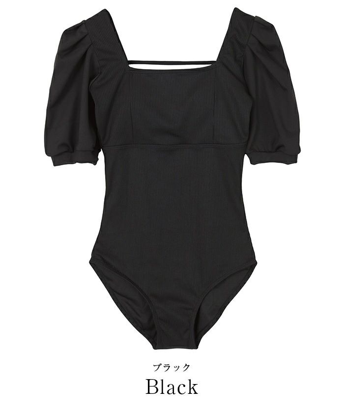 シアースリーブ長袖 バックオープン 水着ワンピース 4053101 バックオープンパフスリーブワンピース/水着 | SEA DRESS
