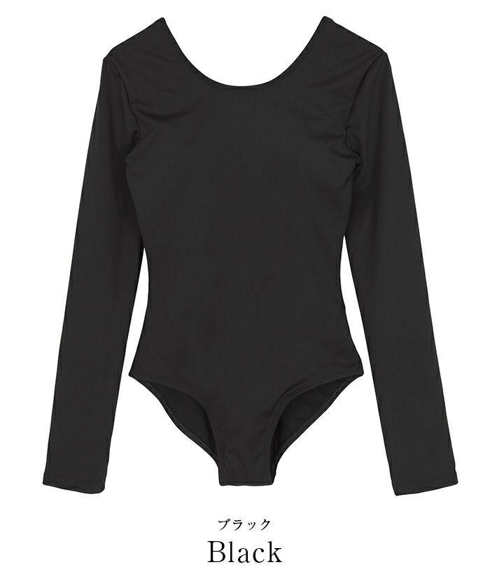 バックオープン長袖シンプルワンピース/水着 | SEA DRESS
