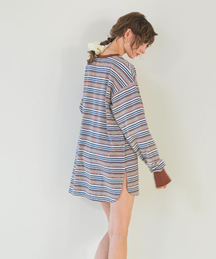 マルチボーダーロングTシャツ | SEA DRESS