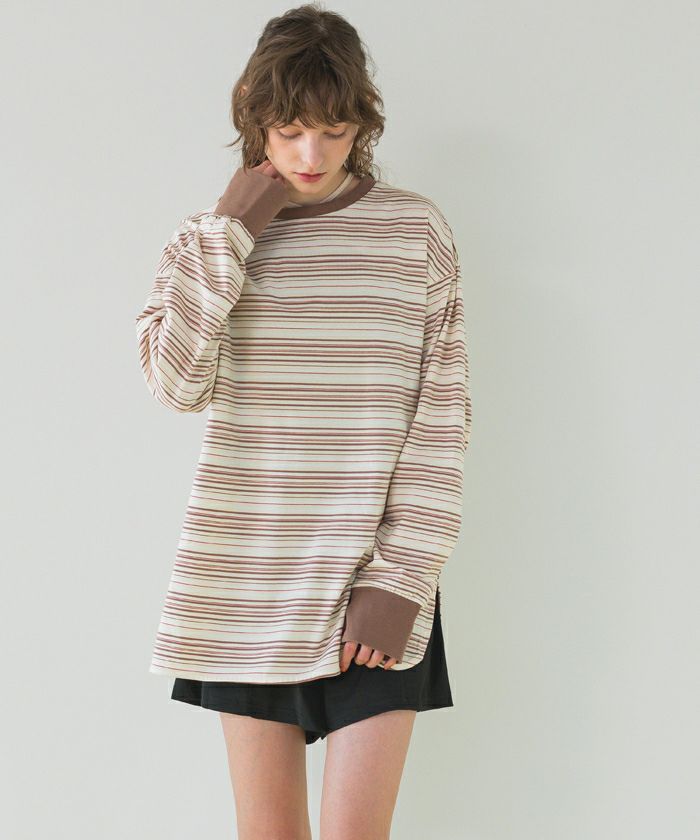 マルチボーダーロングTシャツ | SEA DRESS