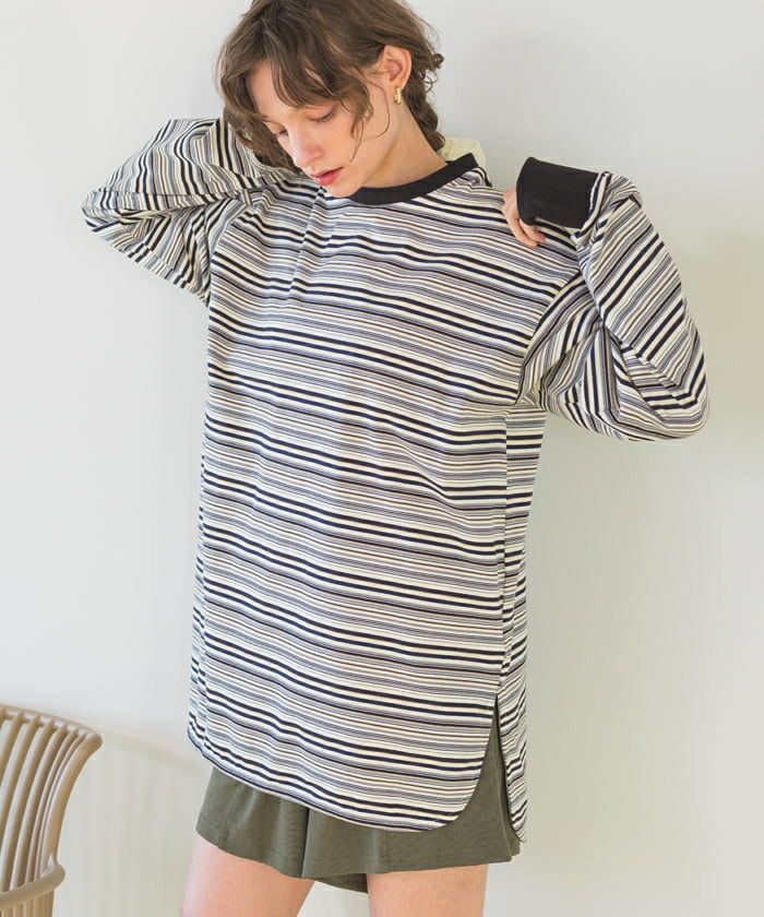 Shinzone（シンゾーン）】HALF MARINE BORDER ボーダーTシャツ