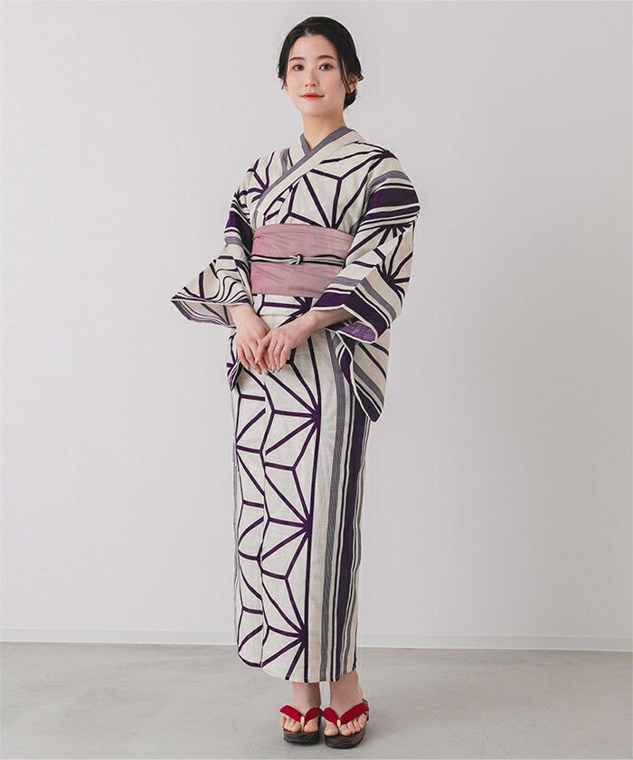 麻の葉古典柄 綿麻浴衣 | SEA DRESS