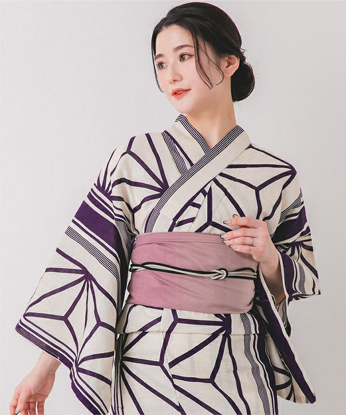 麻の葉古典柄 綿麻浴衣 | SEA DRESS