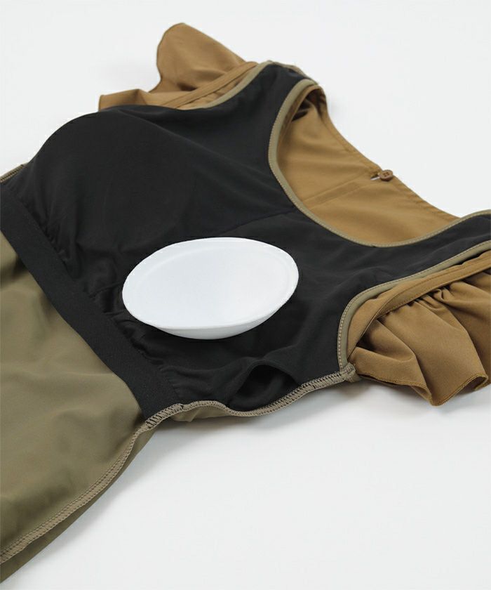 ショルダーフリルオールインワン/ワンピース水着【メール便可／100