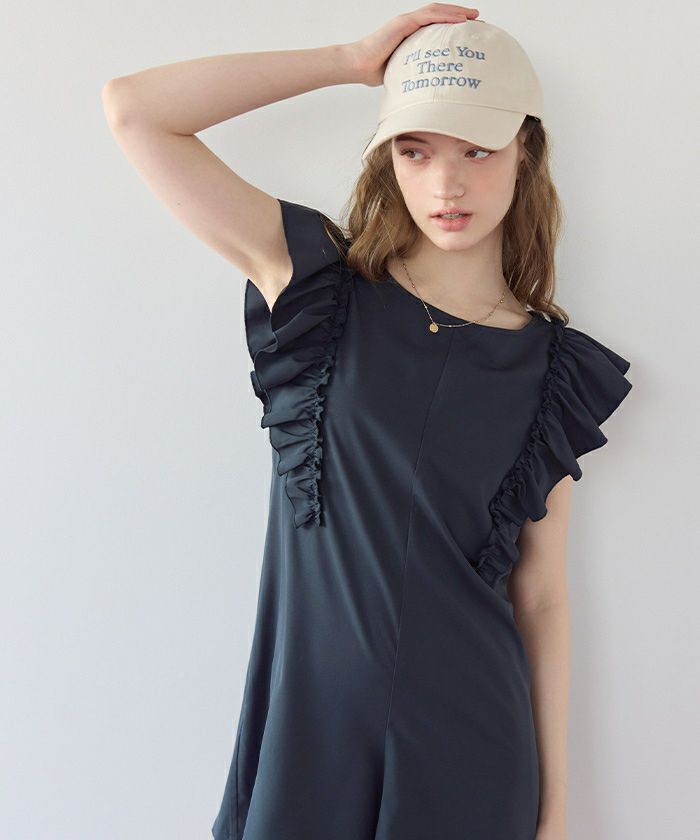 ショルダーフリルオールインワン/ワンピース水着【メール便可／100