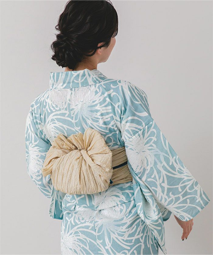 単品]綿麻生地はんなり乱菊柄浴衣 | SEA DRESS