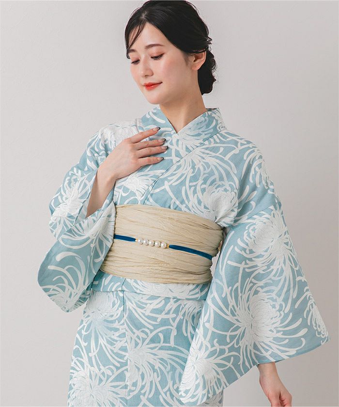 Q2900】Sお仕立て上がり綿浴衣 ろうけつ 紺地に花柄 （PICK UP ITEM  