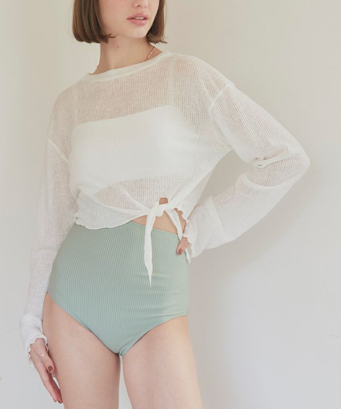 トップス付サイドオープンデザインワンピース/水着 | SEA DRESS