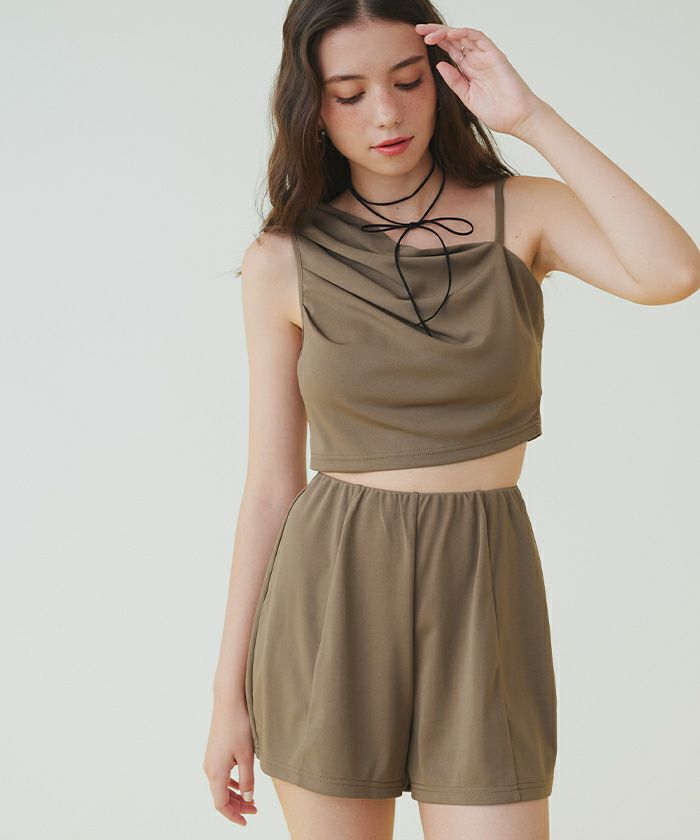 ショートパンツ付タックビキニ/セット水着 | SEA DRESS