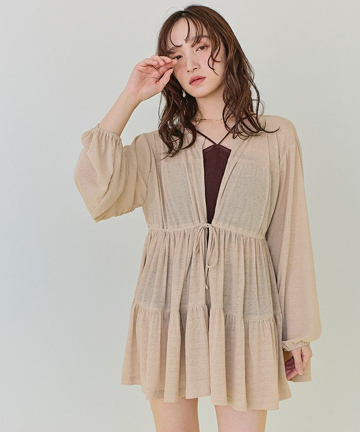 ティアードロングカーディガン/ラッシュガード | SEA DRESS