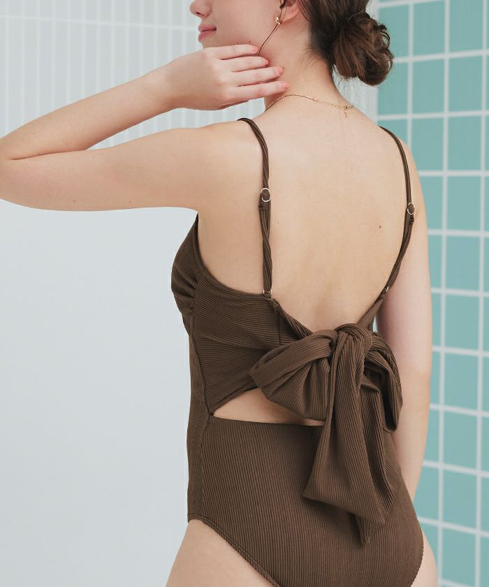 バックリボンデザインワンピース/水着 | SEA DRESS