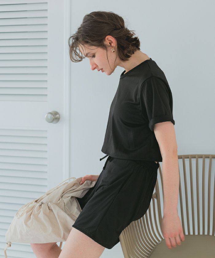 レースＴシャツ、ビキニ、ショートパンツ4点セット 4点セット/半袖Tシャツ×ショートパンツ×ビキニ/水着【SEADRESS