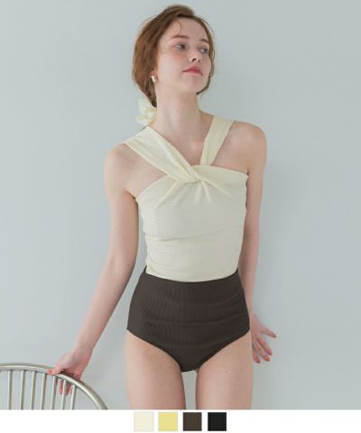 ツイストノースリーブハイウエストビキニ/セット水着 | SEA DRESS