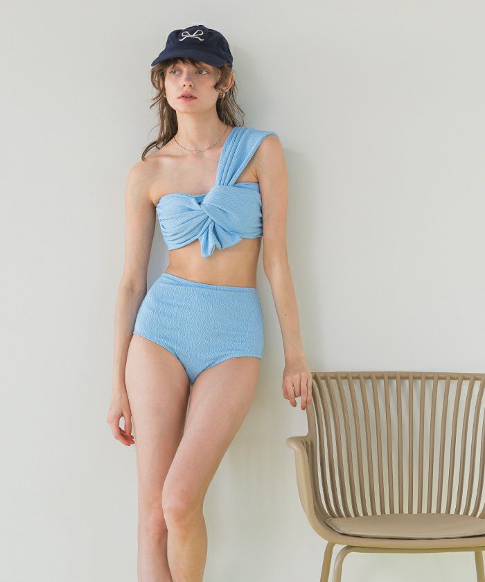 可愛いリボン付きハイウエスト水着！ ノットリボンハイウエストビキニ/水着 | SEA DRESS