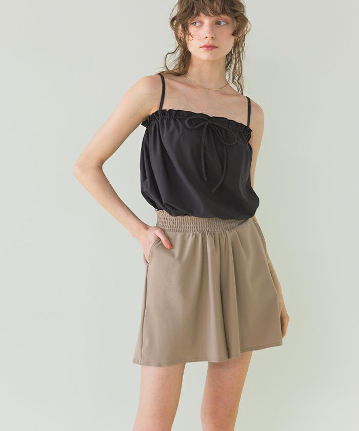 ウエストギャザーcanvasショートパンツ ウエストギャザーcanvasショートパンツ