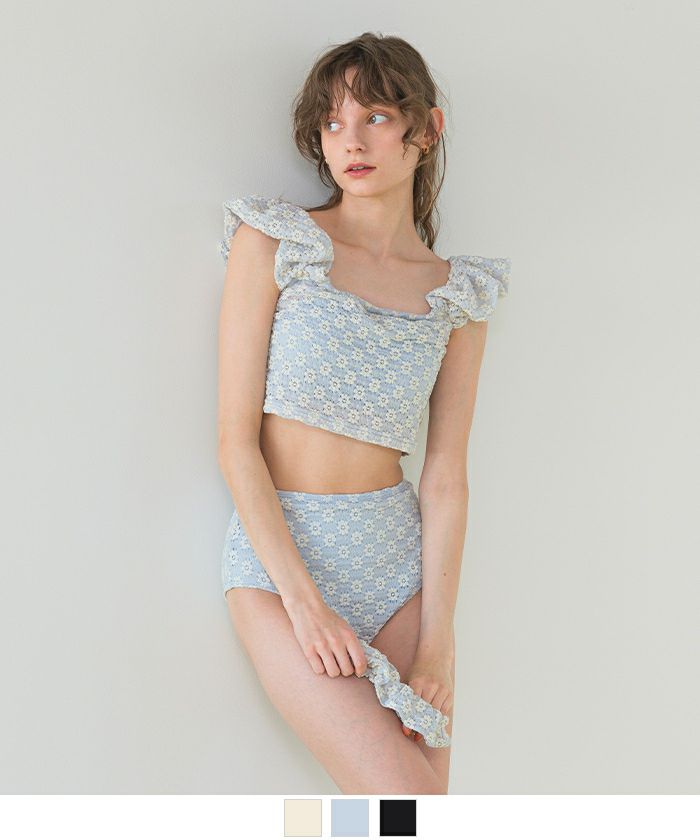 シュシュ付レースオフショルダービキニ/セット水着 | SEA DRESS