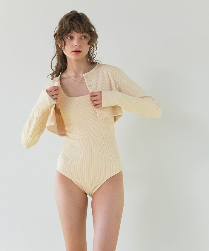 長袖カーディガン付ワンピース/セット水着 | SEA DRESS