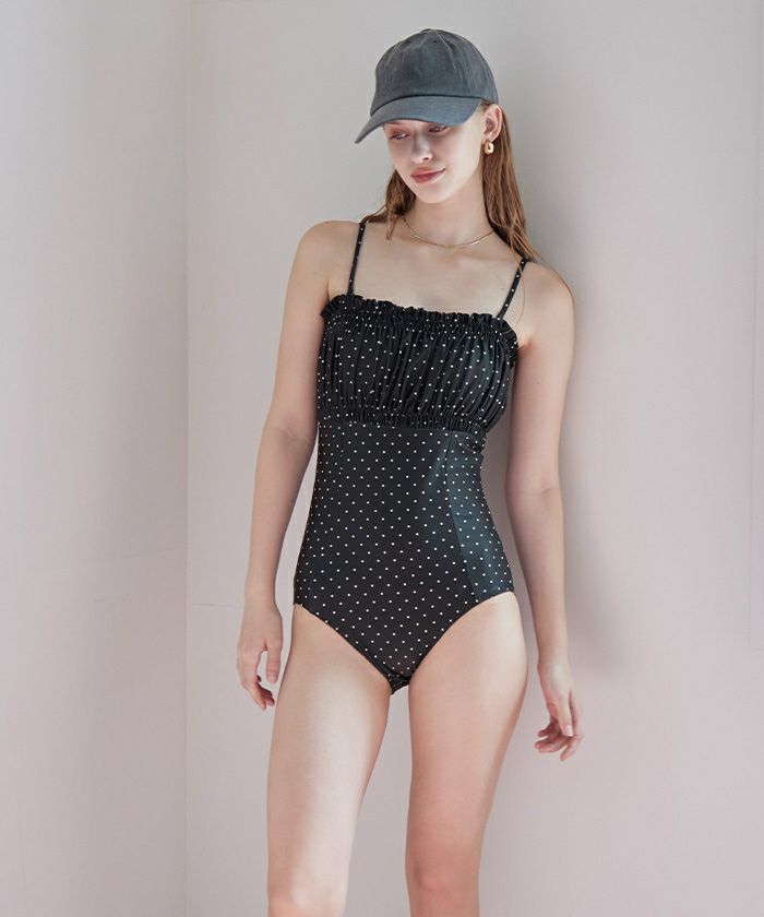 フリルギャザーデザインワンピース/水着 | SEA DRESS