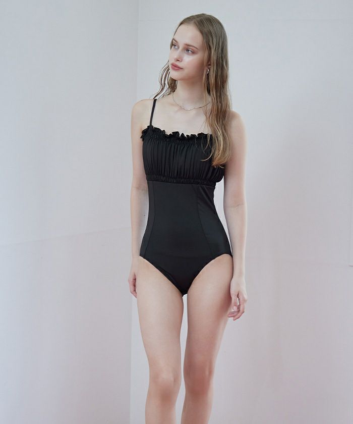 フリルギャザーデザインワンピース/水着 | SEA DRESS