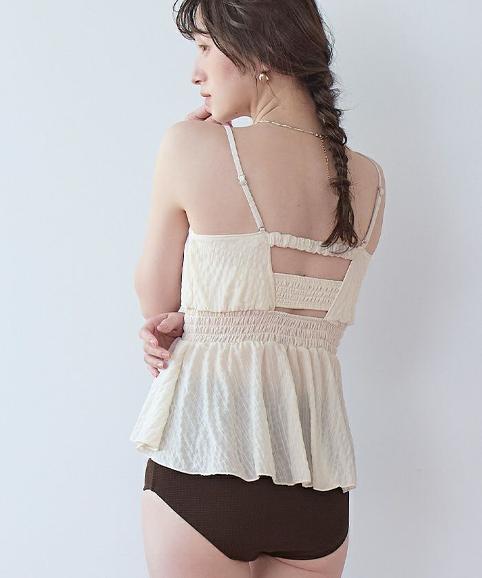 3点セット/ライトシャーリングトップス付ビキニ/水着【メール便可／100