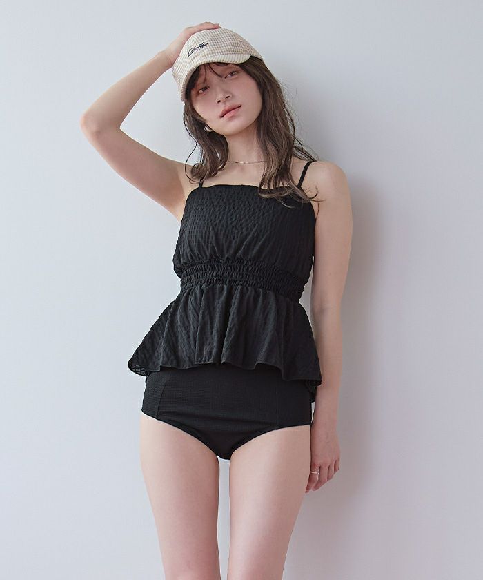 3点セット/ライトシャーリングトップス付ビキニ/水着【メール便可／100