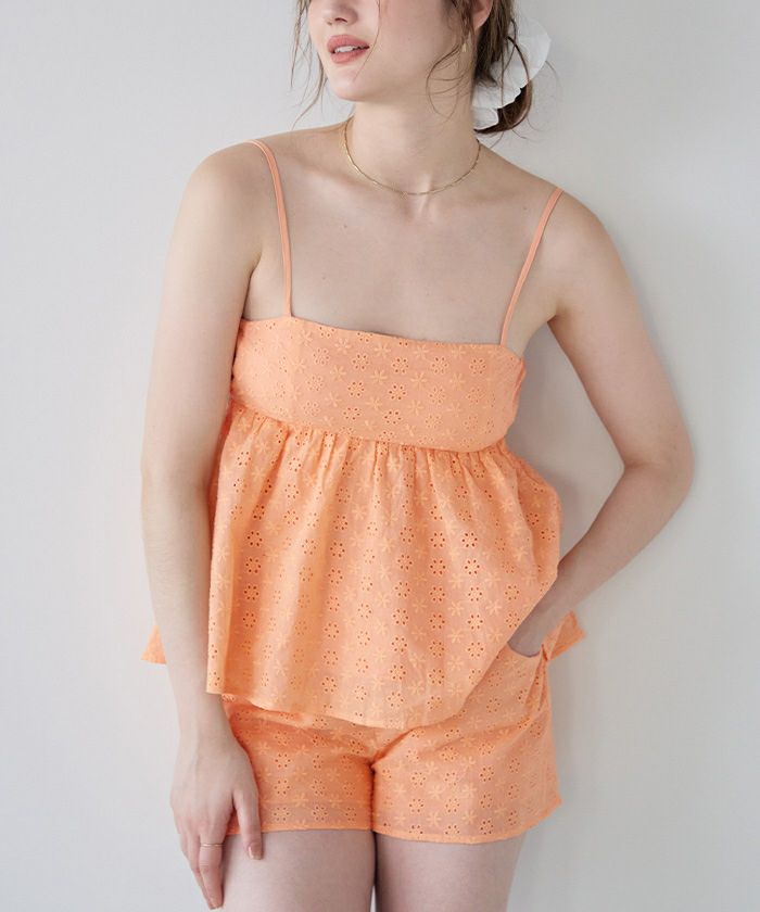 3点セット/フラワーレースペプラムビキニ×ショートパンツ/水着 | SEA DRESS