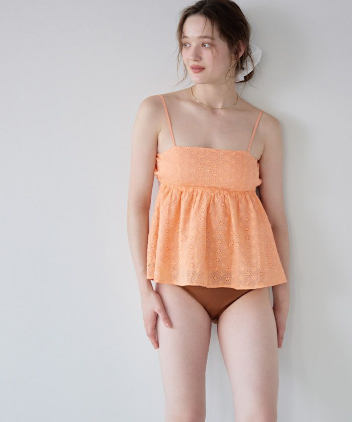 3点セット/フラワーレースペプラムビキニ×ショートパンツ/水着 | SEA DRESS