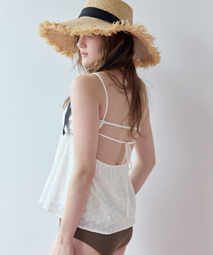 3点セット/フラワーレースペプラムビキニ×ショートパンツ/水着 | SEA DRESS