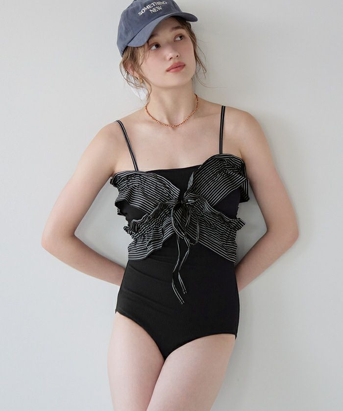 mikomori フリル ワンピース スイムウェア フリルビスチェ付ワンピース/水着 | SEA DRESS