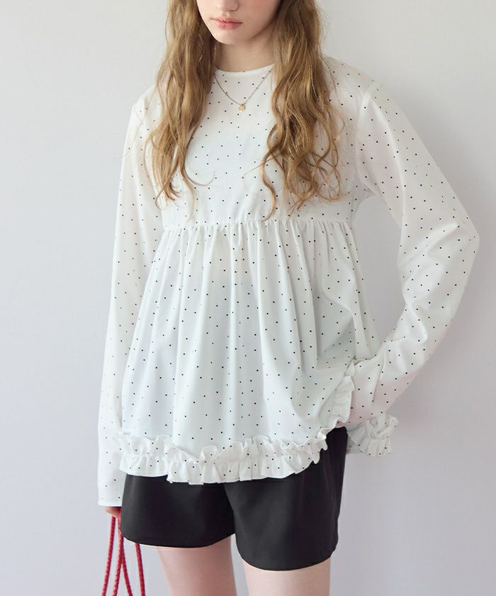 ペプラムフリルトップス×ショートパンツセット/ラッシュガード | SEA DRESS